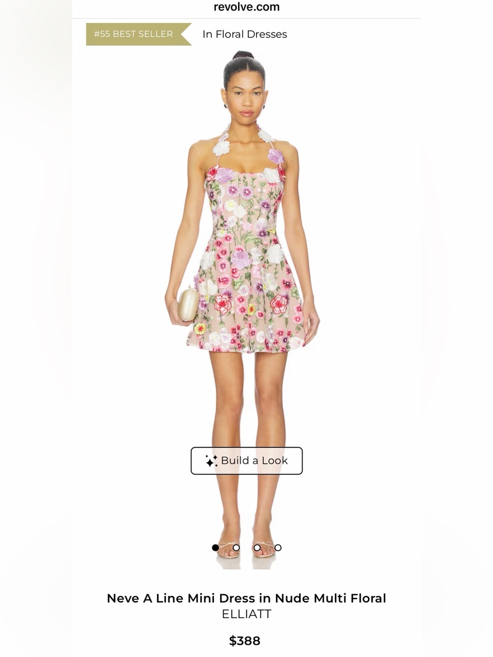 ELLIATT — Neve A-Line Mini Dress in Nude Multi Floral | NWT